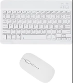 Honor Pad X8a Tablet 11" Uyumlu Kablosuz Bluetooth Şarj Edilebilir Klavye Mouse Seti - Beyaz - 1