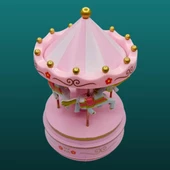 Atlı Karınca Müzik Kutusu Kurmalı Pembe Büyük No.2 - 4