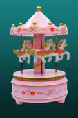 Atlı Karınca Müzik Kutusu Kurmalı Pembe Büyük No.2 - 11
