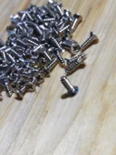 50 ADET 7,5 MM MİNİ AHŞAP MENTEŞE KİLİT HOBİ VİDASI NİKEL - 3