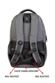 Gri Sportif Darbe Emici Su Geçirmez 13,3-14 inç Laptop Sırt Çantası - 4