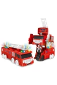 Pilli Işıklı Sirenli Oyuncak Transformers İtfaiye Arabası Hareketli Oyuncak - 2