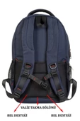 Lacivert Sportif Darbe Emici Su Geçirmez 13,3-14 inç Laptop Sırt Çantası - 8