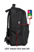 Siyah Sportif Darbe Emici Su Geçirmez 13,3-14 inç Laptop Sırt Çantası - 6