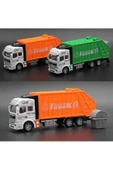 Çöp Kamyonu Oyuncak Metal Çöp Kamyonu Çek Bırak Özellikli TURUNCU 22 cm - 5