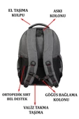 Gri Sportif Darbe Emici Su Geçirmez 14-16 inç Laptop Sırt Çantası - 3