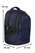 Lacivert Sportif Darbe Emici Su Geçirmez 14-16 inç Laptop Sırt Çantası - 4