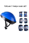 Bisiklet Scooter Kaykay İçin Kask Dizlik Dirseklik Koruyucu Set TAM 7 Parça - 1
