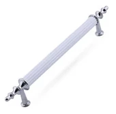 WUVERA Gündüz Kulp Mobilya Mutfak Dolabı Çekmece Dolap Kulpları Kapak Kulpu Kulbu Beyaz Krom 128 mm - 6