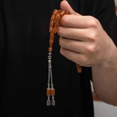 Gümüş Püskül Sıkma Kehribar Tesbih - 2