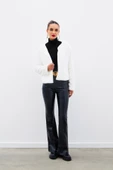 Yakasız Peluş Ceket - EKRU - 5