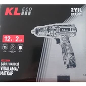 12V 2.0 AH ŞARJLI DARBELİ MATKAP TEK  AKÜ KL ECO - 2