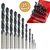 Matkap Ucu Set 25'li Paket Metal Alüminyum Ahşap Plastik Çelik Delme Uç Seti Delik Açma Uçları - 1