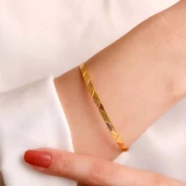 10 gr (gram) 22 Ayar Altın İşçiliksiz Bilezik thumbnail 2