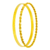 20 gr(2*10)(gram) 22 Ayar İşçiliksiz İkili Bilezik thumbnail 1