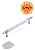 WUVERA Gündüz Kulp Mobilya Mutfak Dolabı Çekmece Dolap Kulpları Kapak Kulpu Kulbu Beyaz Krom 96 mm - 2