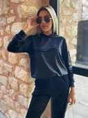 Kadın Uzun Kollu Kapüşonlu Oversize Sweat Ve Pantolon Ikili Takım - 1