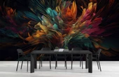 3 Boyutlu Renkli Tüy Temalı Duvar Kağıdı Baskı thumbnail 5