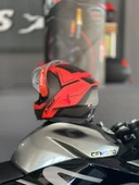 LS2 Storm 2 Faster  Mat Kırmızı-Tıtanıum  Motosiklet Kaskı ECR 22.06  Sertifikalı XL - 3