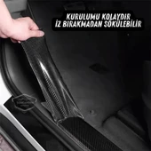 Üniversal Araç İçi 5D Siyah Karbon Kapı Eşik Bandı Arka Tampon Eşiği Koruma Folyosu Orijinal Hava Kanallı Yapışkanlı İthal Çok Amaçlı Tampon Koruma 5 Metre - 4