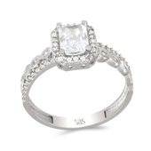 Altın Baget Taşlı Tektaş Yüzük T065403 - 1