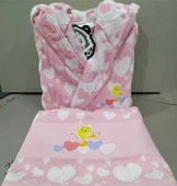 ÖZDİLEK LİSANSLI ÇOCUK BORNOZ TWEETY HEART PEMBE FREE SET 7-8 YAŞ - 1