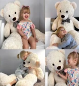 120 cm Papyonlu Sevimli Peluş Şaşkın Ayı - Sevgiliye Özel Hediye thumbnail 4