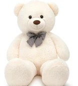 120 cm Papyonlu Sevimli Peluş Şaşkın Ayı - Sevgiliye Özel Hediye thumbnail 6