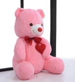 Sevgiliye Özel HEDİYE - 80 cm Kalp Tutan, Oturan Sevimli Peluş Ayı - 8