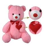 Sevgiliye Özel HEDİYE - 80 cm Kalp Tutan, Oturan Sevimli Peluş Ayı - 6