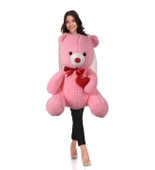 Sevgiliye Özel HEDİYE - 80 cm Kalp Tutan, Oturan Sevimli Peluş Ayı - 7