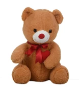Sevgiliye Özel HEDİYE - 80 cm Kalp Tutan, Oturan Sevimli Peluş Ayı - 10