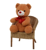 Sevgiliye Özel HEDİYE - 80 cm Kalp Tutan, Oturan Sevimli Peluş Ayı - 11