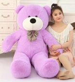 Sevgiliye HEDİYE- 160 cm İthal Kumaş Papyonlu DEV Boy Peluş Ayı thumbnail 6