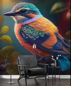 Renkli Kuş Temalı Duvar Kağıdı Baskı thumbnail 5