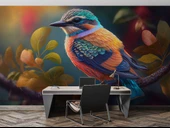 Renkli Kuş Temalı Duvar Kağıdı Baskı thumbnail 3