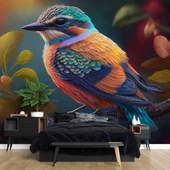 Renkli Kuş Temalı Duvar Kağıdı Baskı thumbnail 2