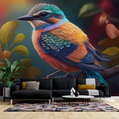 Renkli Kuş Temalı Duvar Kağıdı Baskı thumbnail 1