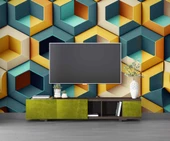 3 Boyutlu Mozaik Temalı Duvar Kağıdı Baskı thumbnail 3