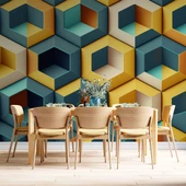 3 Boyutlu Mozaik Temalı Duvar Kağıdı Baskı thumbnail 5