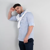 PAUL MARTİN REGULAR FİT ERKEK KETEN GÖMLEK - 5