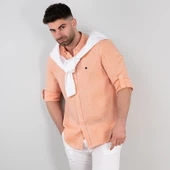 PAUL MARTİN REGULAR FİT ERKEK KETEN GÖMLEK - 1