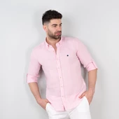 PAUL MARTİN REGULAR FİT ERKEK KETEN GÖMLEK - 8