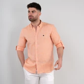 PAUL MARTİN REGULAR FİT ERKEK KETEN GÖMLEK - 3