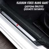 Üniversal Araç İçi 3D Şeffaf Karbon Kapı Eşik Bandı Arka Tampon Eşiği Koruma Folyosu Orijinal Hava Kanallı Yapışkanlı İthal Çok Amaçlı Tampon Koruma 5 Metre - 4