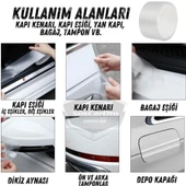 Üniversal Araç İçi 3D Şeffaf Karbon Kapı Eşik Bandı Arka Tampon Eşiği Koruma Folyosu Orijinal Hava Kanallı Yapışkanlı İthal Çok Amaçlı Tampon Koruma 5 Metre - 3