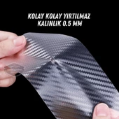 Üniversal Araç İçi 3D Şeffaf Karbon Kapı Eşik Bandı Arka Tampon Eşiği Koruma Folyosu Orijinal Hava Kanallı Yapışkanlı İthal Çok Amaçlı Tampon Koruma 5 Metre - 7