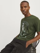 JACK JONES Erkek İskelet Baskılı Tişört 12256782 - 2