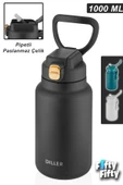Vagonlife DILLER 1000ml Pipetli Taşıma Kulplu Çelik Matara 6 saat sıcak/soğuk tutma süresi 4 farklı renk - 12