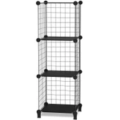 Dekoratif Tel Kafes Tasarımlı 3 Bölmeli Raf - Çok Amaçlı Tel Dolap - 4